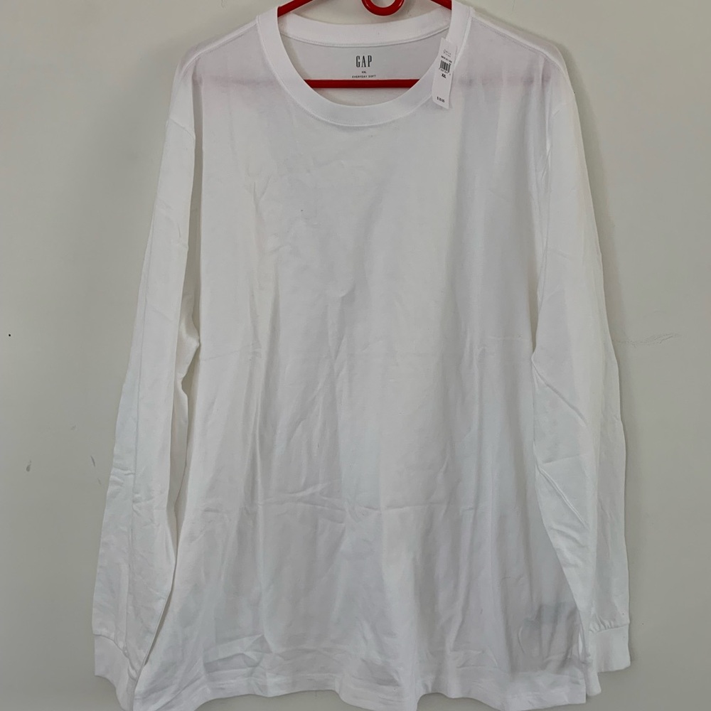 GAP XXL Men's Long Sleeve White Everyday Soft T-Shirt NWT